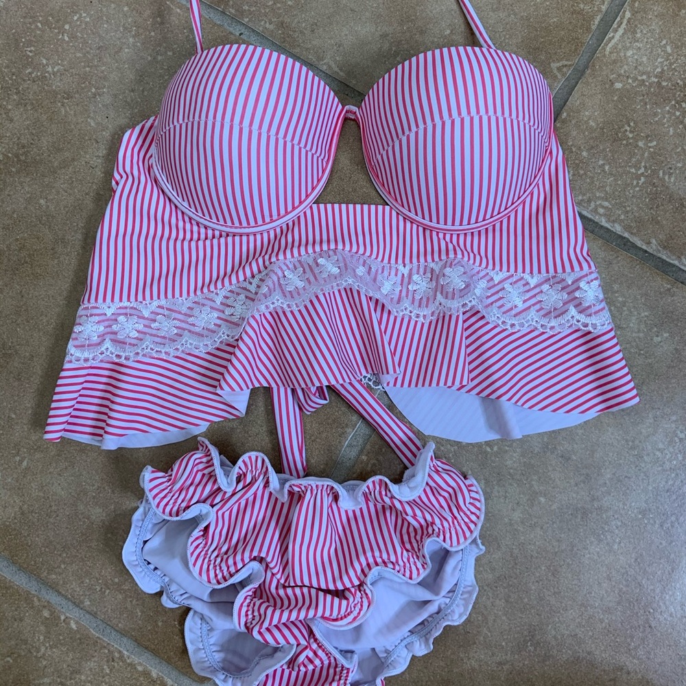 striped bathing suit